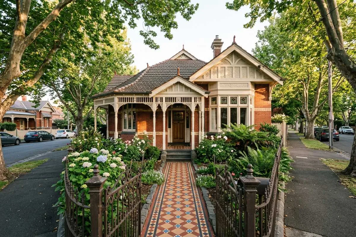 Melbourne heritage home with Federation facade in leafy inner suburb street