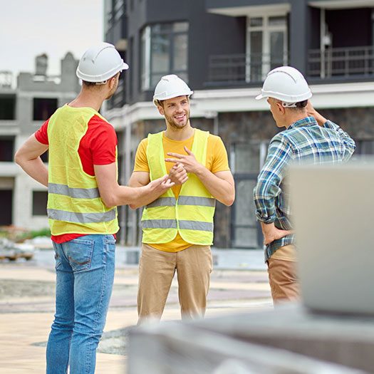 Meeting at construction site